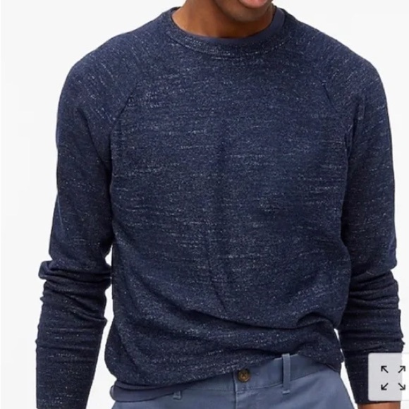 J. Crew Mens SZ L Navy Blue 100% Cotton Long Sleeve Pullover Crewneck Sweater - Picture 1 of 9